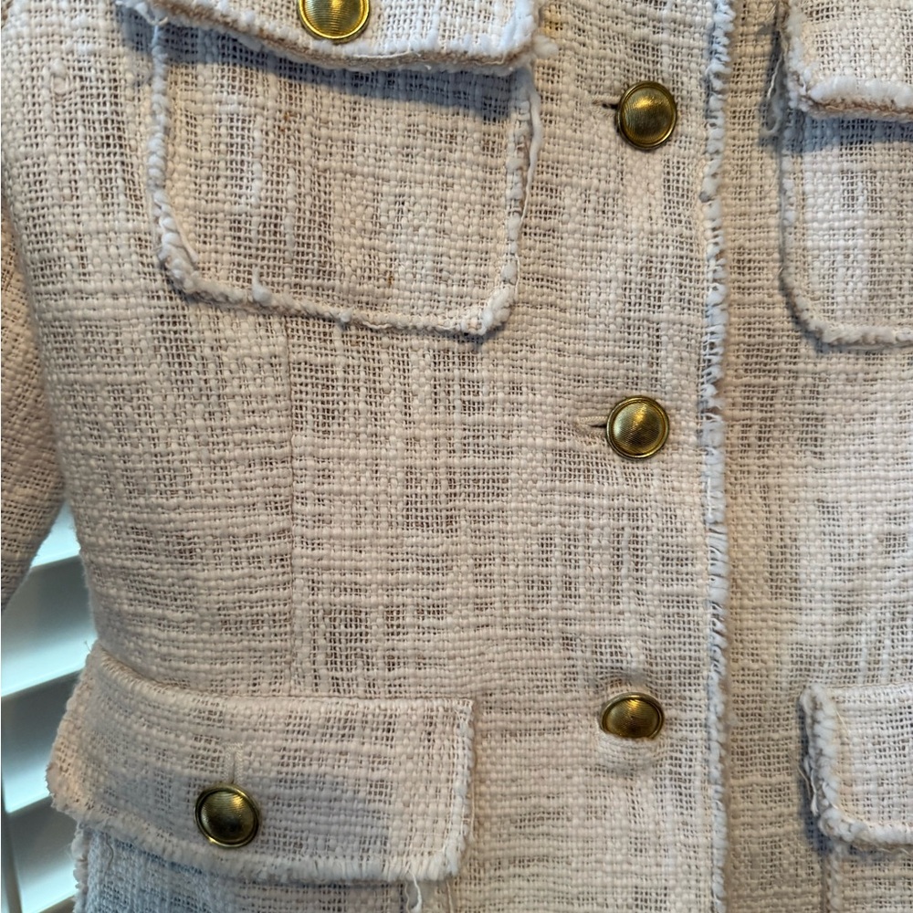 Johnston & Murphy Women's Textured Cream Blazer - Picture 3 of 12